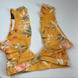 Pretty Little Thing Yellow Floral Swim Halter Sz 8